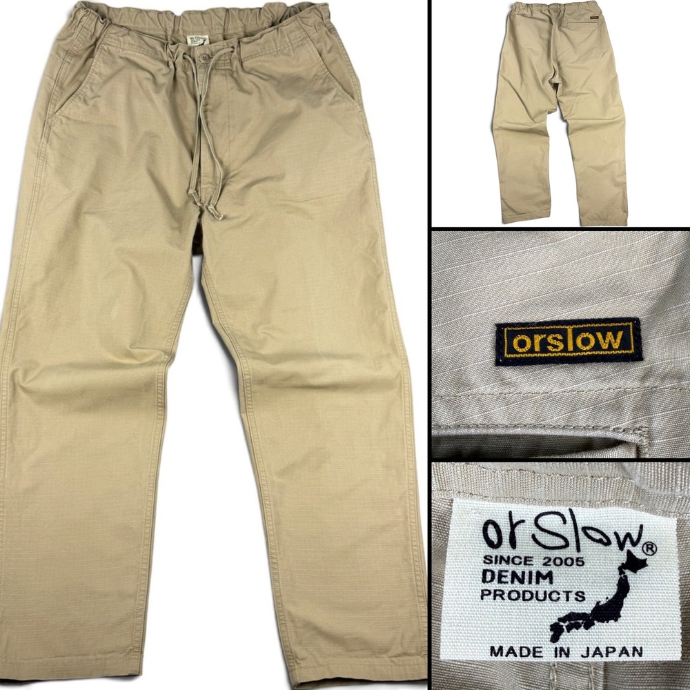 orSlow • New Yorker Ripstop Pants • Size 4 (US L) • Khaki Tan • Made In Japan